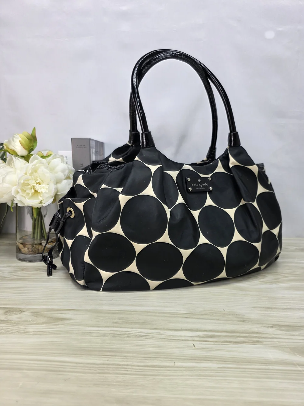 kate spade Deborah Dot Black & Cream Large Polka Dot Tote